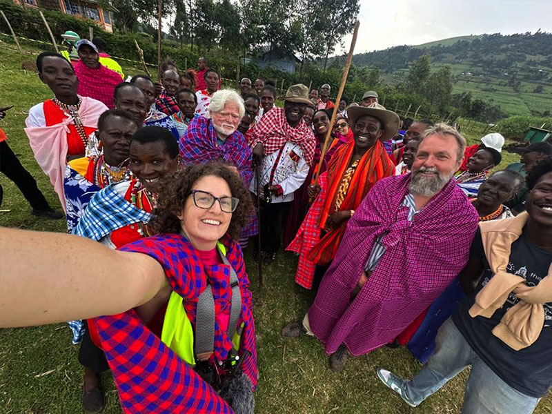 Jamil with Enoosaen villagers at groundbreaking of Pakishu Women Training Center