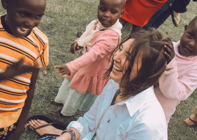 Andrea and children from Enoosaen